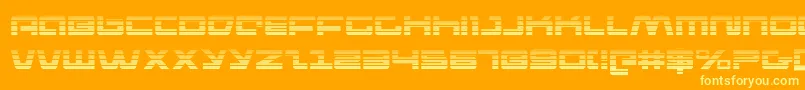 pulserifleg-fontti – keltaiset fontit oranssilla taustalla