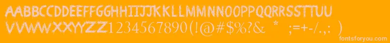 DeathBranch-Schriftart – Rosa Schriften auf orangefarbenem Hintergrund
