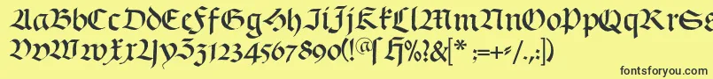 fuente Schwabach – Fuentes Negras Sobre Fondo Amarillo