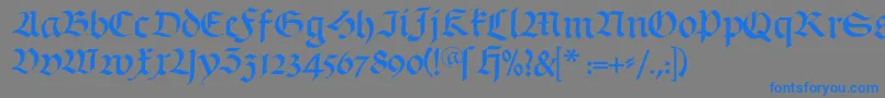 Schwabach Font – Blue Fonts on Gray Background