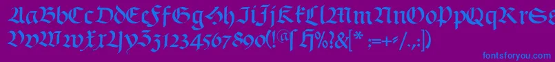 Schwabach Font – Blue Fonts on Purple Background