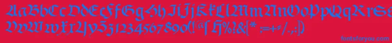 Schwabach Font – Blue Fonts on Red Background