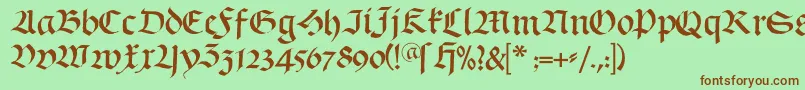 Schwabach Font – Brown Fonts on Green Background