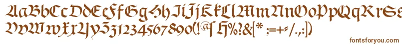 Schwabach-fontti – ruskeat fontit valkoisella taustalla