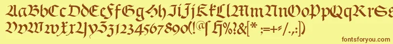 Schwabach Font – Brown Fonts on Yellow Background