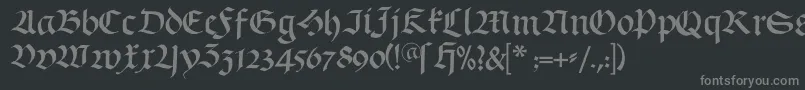 フォントSchwabach – 黒い背景に灰色の文字