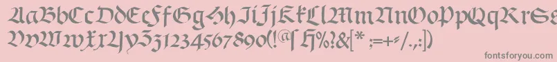 Schwabach-Schriftart – Graue Schriften auf rosa Hintergrund