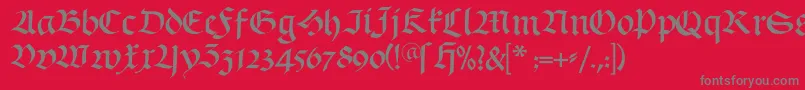 Schwabach-Schriftart – Graue Schriften auf rotem Hintergrund