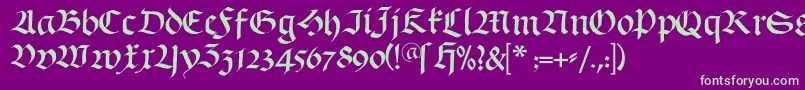 Schwabach Font – Green Fonts on Purple Background