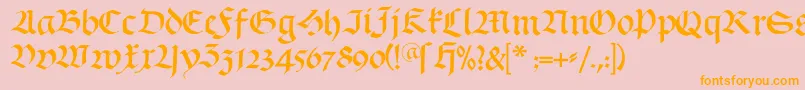 Schwabach Font – Orange Fonts on Pink Background
