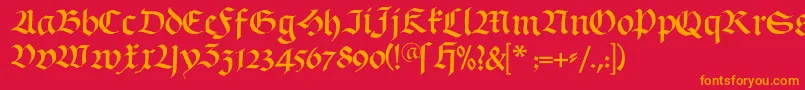 Schwabach Font – Orange Fonts on Red Background
