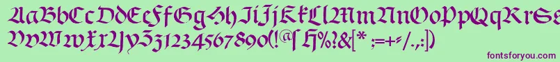 Schwabach Font – Purple Fonts on Green Background