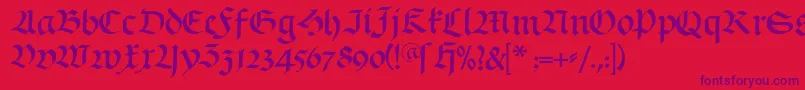 Schwabach Font – Purple Fonts on Red Background