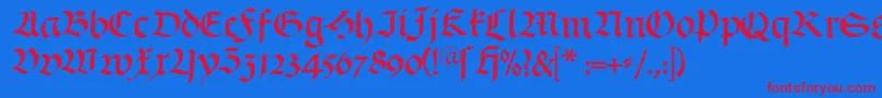 Schwabach Font – Red Fonts on Blue Background