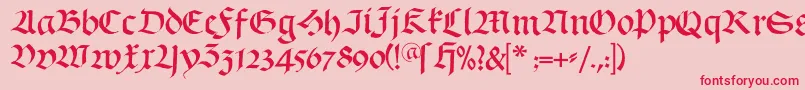 fuente Schwabach – Fuentes Rojas Sobre Fondo Rosa
