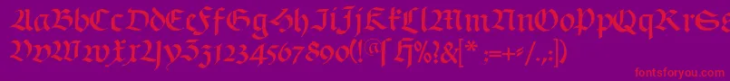 Schwabach Font – Red Fonts on Purple Background