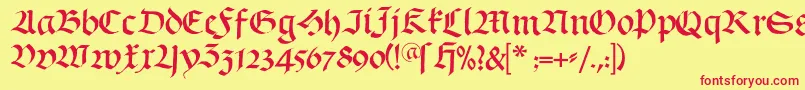 Schwabach Font – Red Fonts on Yellow Background