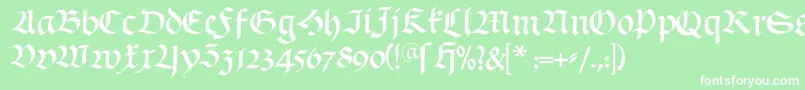 fuente Schwabach – Fuentes Blancas Sobre Fondo Verde