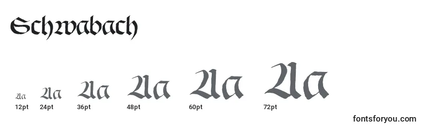 Размеры шрифта Schwabach