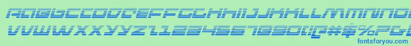 Czcionka pulseriflegi – niebieskie czcionki na zielonym tle
