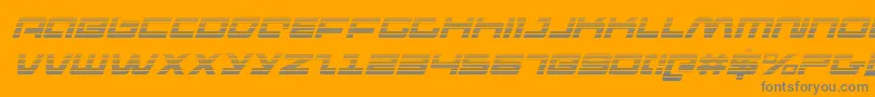 pulseriflegi-fontti – harmaat kirjasimet oranssilla taustalla