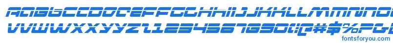 フォントpulseriflelasi – 白い背景に青い文字