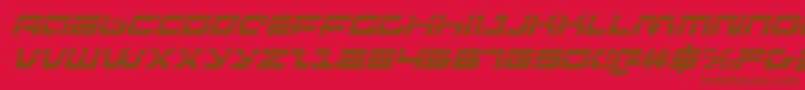 フォントpulseriflelasi – 赤い背景に茶色の文字