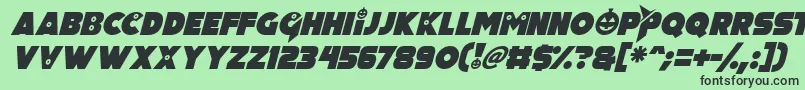 Fonte Pumpkin King Italic – fontes pretas em um fundo verde