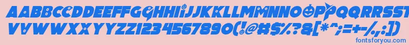 Pumpkin King Italic Font – Blue Fonts on Pink Background