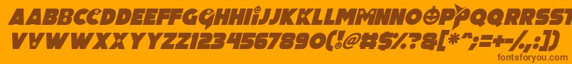 Pumpkin King Italic Font – Brown Fonts on Orange Background
