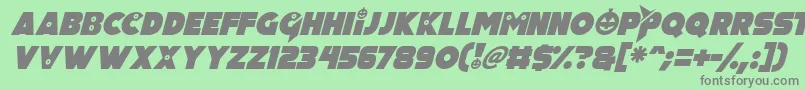 Pumpkin King Italic Font – Gray Fonts on Green Background