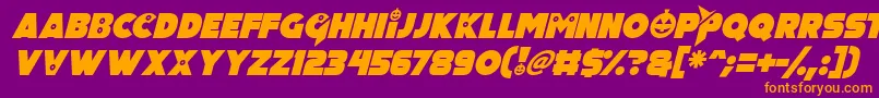 fuente Pumpkin King Italic – Fuentes Naranjas Sobre Fondo Morado