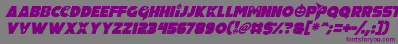 Pumpkin King Italic Font – Purple Fonts on Gray Background