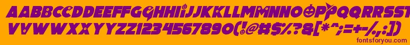 Pumpkin King Italic Font – Purple Fonts on Orange Background