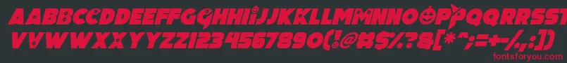 フォントPumpkin King Italic – 黒い背景に赤い文字