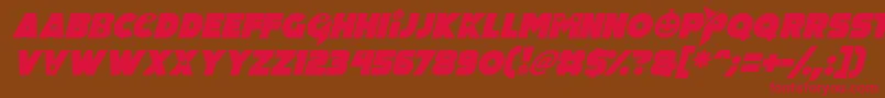 Czcionka Pumpkin King Italic – czerwone czcionki na brązowym tle