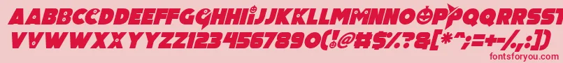 フォントPumpkin King Italic – ピンクの背景に赤い文字