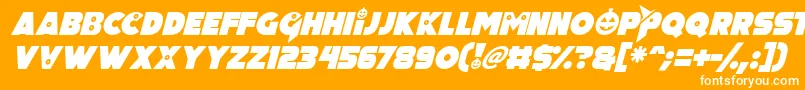 Pumpkin King Italic Font – White Fonts on Orange Background