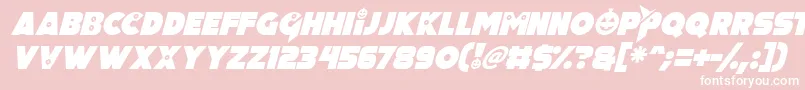 Pumpkin King Italic Font – White Fonts on Pink Background