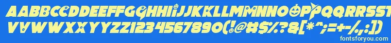 Pumpkin King Italic Font – Yellow Fonts on Blue Background