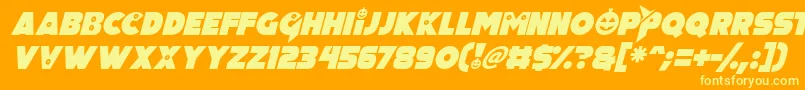 Pumpkin King Italic Font – Yellow Fonts on Orange Background