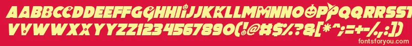 Pumpkin King Italic-fontti – keltaiset fontit punaisella taustalla