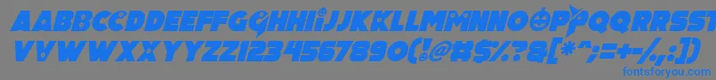 Pumpkin King Italic Font – Blue Fonts on Gray Background