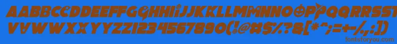 Pumpkin King Italic Font – Brown Fonts on Blue Background