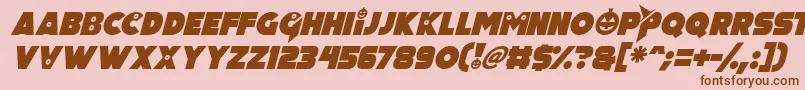 Czcionka Pumpkin King Italic – brązowe czcionki na różowym tle