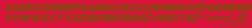 Pumpkin King Italic Font – Brown Fonts on Red Background