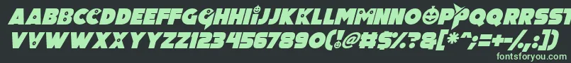 Pumpkin King Italic Font – Green Fonts on Black Background