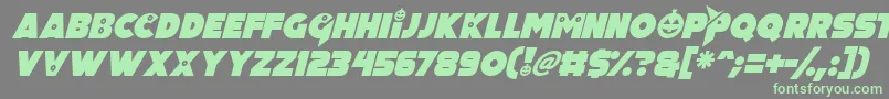 Шрифт Pumpkin King Italic – зелёные шрифты на сером фоне