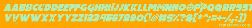 Pumpkin King Italic Font – Green Fonts on Orange Background