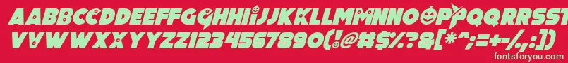 Pumpkin King Italic Font – Green Fonts on Red Background